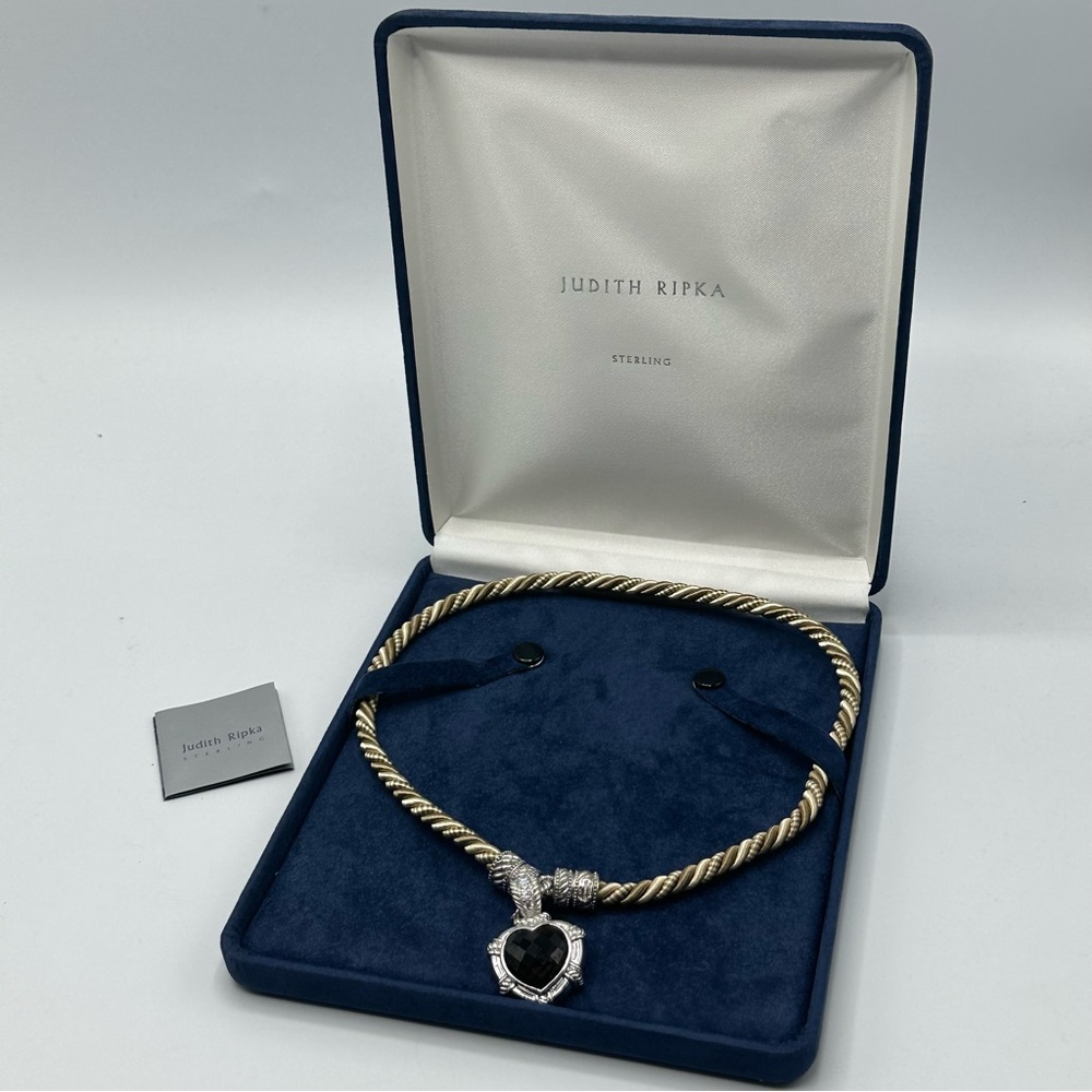 Judith Ripka 10 ct Smokey Quartz Heart Pendant Cord Necklace